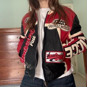 Red and Black Leather Jacket